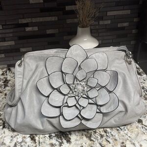Elegant Gray Floral Women's Bag